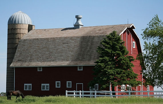 red horse barn